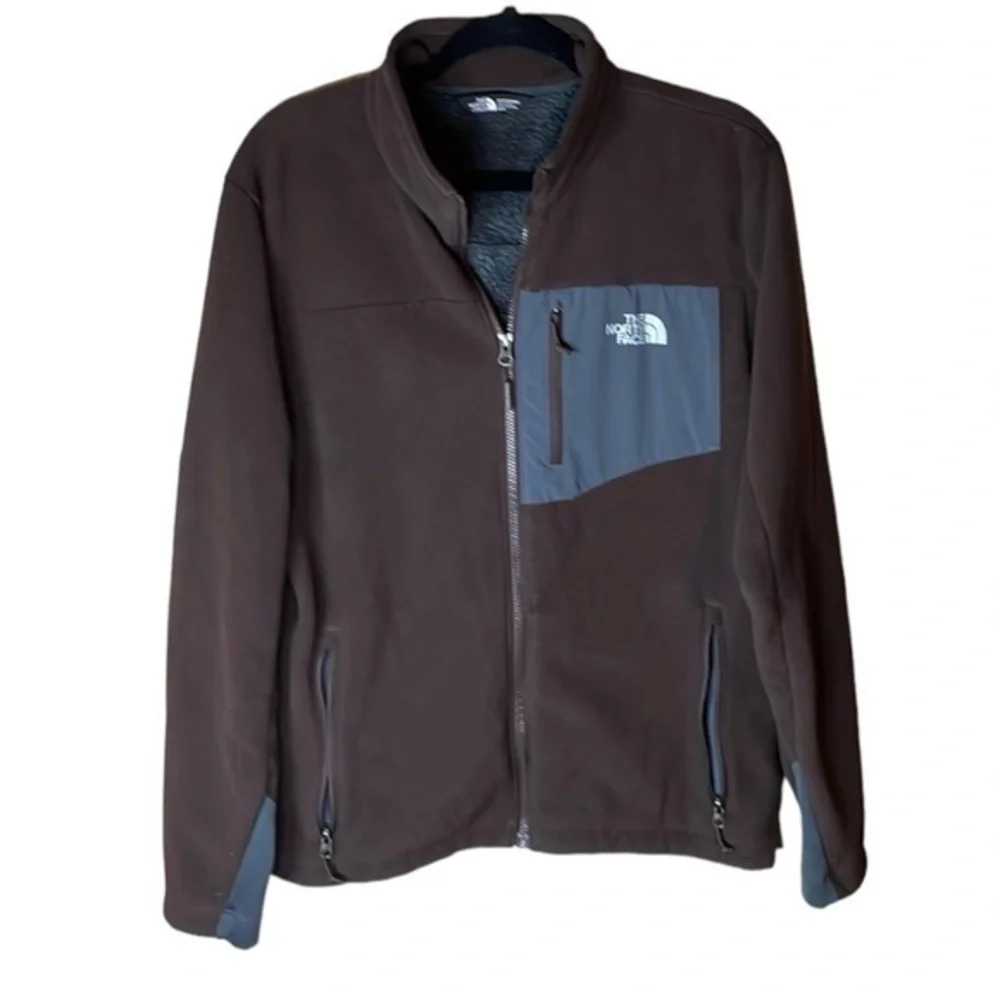 The North Face Men’s Fleece Jacket Brown‎ with Grey Accents Size Medium